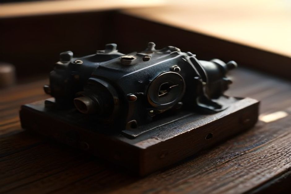 A small engine carburettor on a workbench